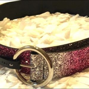Steve Madden Women's Size Large Pink & Silver Belt